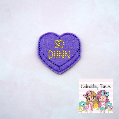 So Dunn Conversation Feltie File - Heart Embroidery File - Valentines Day Feltie - Feltie Design - Feltie Pattern - Candy Feltie