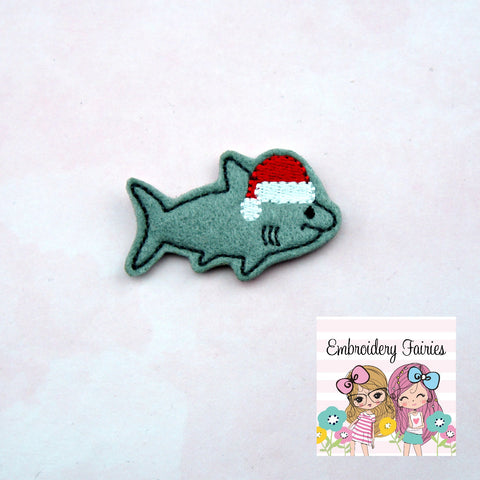 Santa Shark Feltie File - Christmas Feltie - ITH Embroidery Design - Embroidery Digital File - Santa Feltie - Cow Feltie - Feltie Design