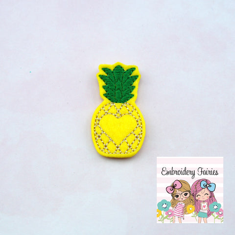 Pineapple Heart Feltie Design - Pineapple Feltie - Feltie Download - Planner Clip Design - Fruit Feltie - Summer Feltie - Heart Feltie