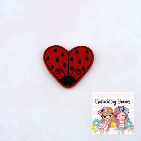 Ladybug Heart Feltie File - Feltie Design - ITH Design - Embroidery Design - Feltie Design - Feltie File - Feltie Pattern - Ladybug Feltie