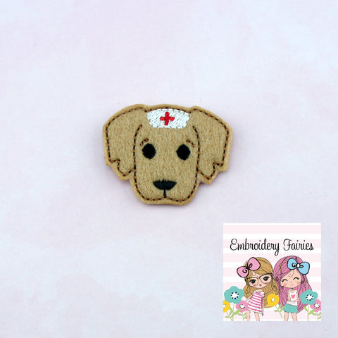 Nurse Puppy Feltie File - Feltie Design - ITH Design - Embroidery Design - Feltie Design - Feltie File - Feltie Pattern - Medical Feltie