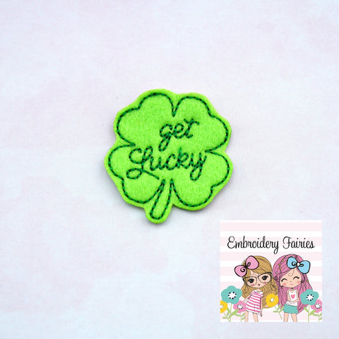 Get Lucky Feltie File - Lucky Feltie Design - ITH Design - Embroidery Digital File - Embroidery Design - Feltie Design - Clover Feltie