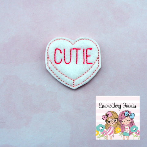 Cutie Conversation Feltie File - Heart Embroidery File - Valentines Day Feltie - Feltie Design - Feltie File - Machine Embroidery Design