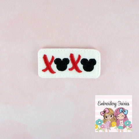 XOXO Mouse Feltie Design - Hugs and  Kisses Feltie Design  - Feltie Download - Valentines Day Feltie - Lips Feltie - Love Feltie - Feltie