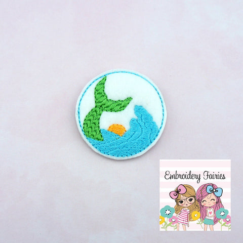 Mermaid Sunset Feltie - Feltie Design - Machine Embroidery Design - Embroidery Design - Mermaid Feltie - Summer Feltie - Ocean Feltie