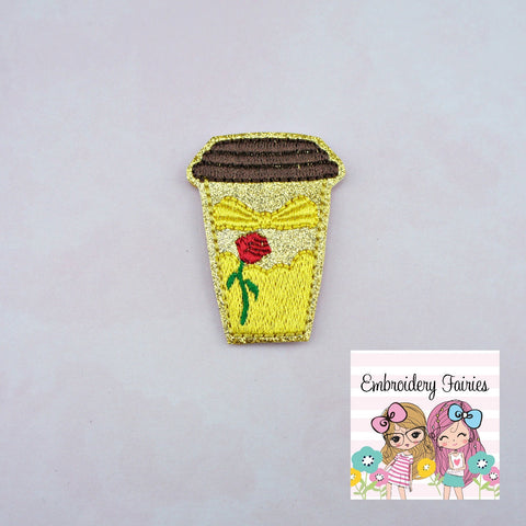 Princess Coffee Feltie File -  Feltie Design - Embroidery Design - Feltie Pattern - Feltie Design - Feltie Download - Coffee Feltie Design 1