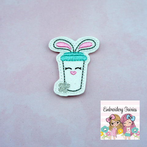 Bunny Coffee Feltie Design - Bunny Feltie Design - Feltie Design - Embroidery Design - Easter Feltie Design - Coffee Feltie Design