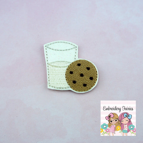 Milk and Cookie Feltie File - Cookie Feltie - Milk Feltie - Mini Embroidery Design - Feltie File - Feltie Download - Feltie Design