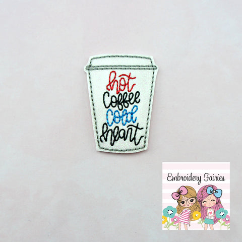 Hot Coffee Feltie File -  Coffee Feltie Design - Embroidery Design - Feltie Pattern - Feltie Design - Feltie Download Coffee Feltie
