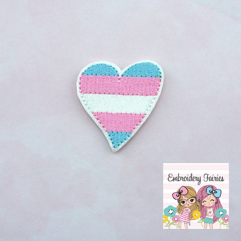 Transgender Heart Feltie - Digitial Embroidery File - Machine Embroidery Design - Embroidery Design - Feltie Design - Feltie Pattern