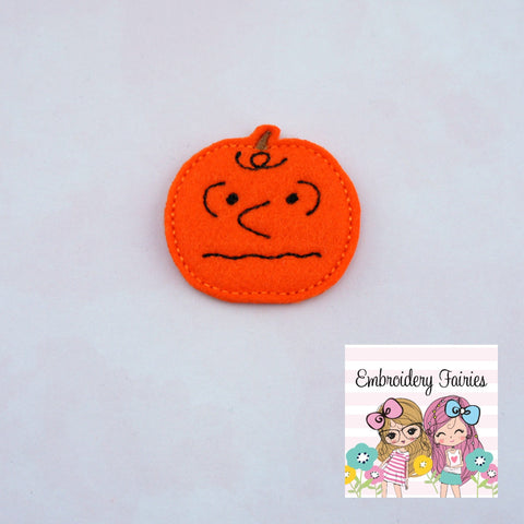 Charlie Pumpkin Feltie File - Halloween Feltie File - ITH Embroidery Design - Embroidery File - Feltie File