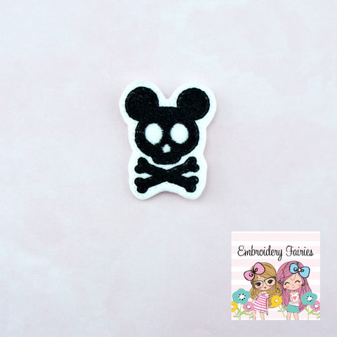 Mouse Skull And Bones File - Mouse Feltie Design - Halloween Feltie Design - Machine Embroidery Design - Embroidery File