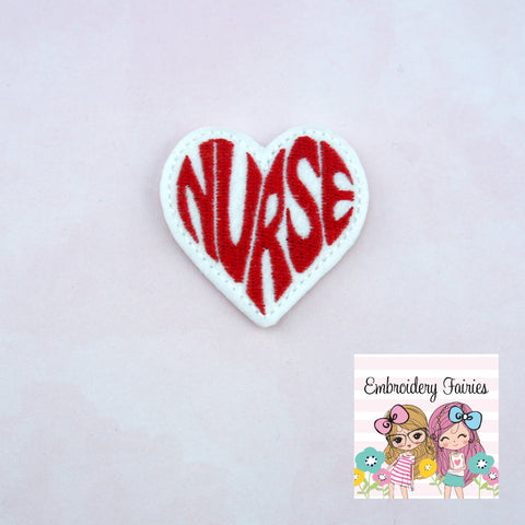 Nurse Heart Feltie File - Medical Feltie - Feltie Design - Nurse Feltie - Embroidery Design -  Embroidery Pattern